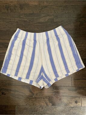 Wilfred Free Aritzia Blue & White Striped Cotton Shorts XS